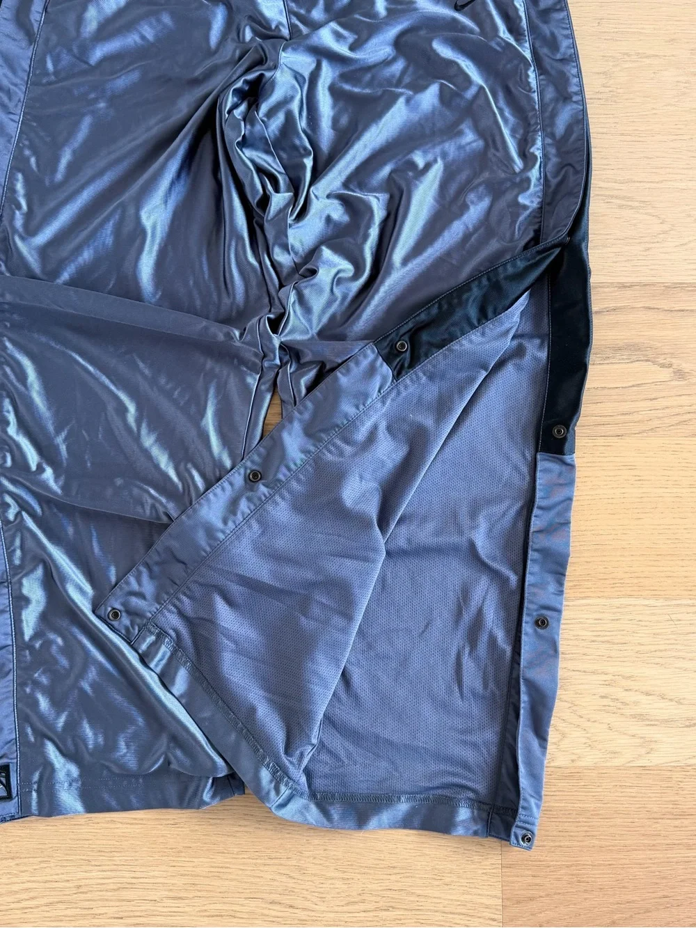Nike Men's Shiny Track Pants - Charcoal Blue